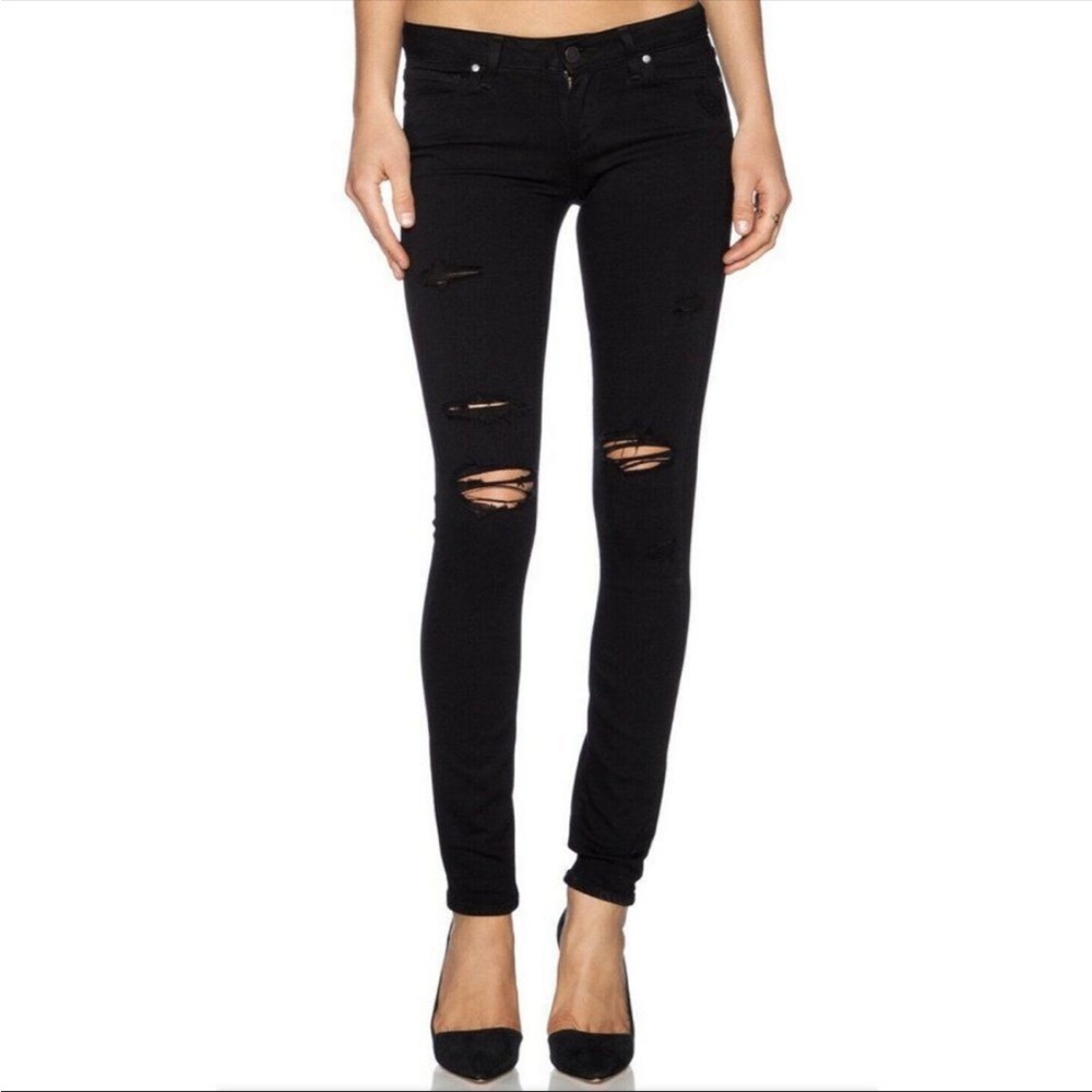 PAIGE Demin Verdugo Ankle Distressed in Black